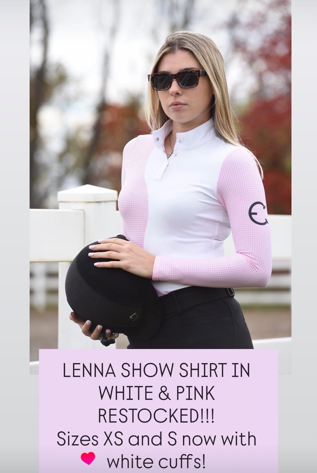 EquestrianClub Training Shirt EquestrianClub- Lenna Show Top (White/Pink) equestrian team apparel online tack store mobile tack store custom farm apparel custom show stable clothing equestrian lifestyle horse show clothing riding clothes EquestrianClub- Lenna Show Top (White/Pink) horses equestrian tack store