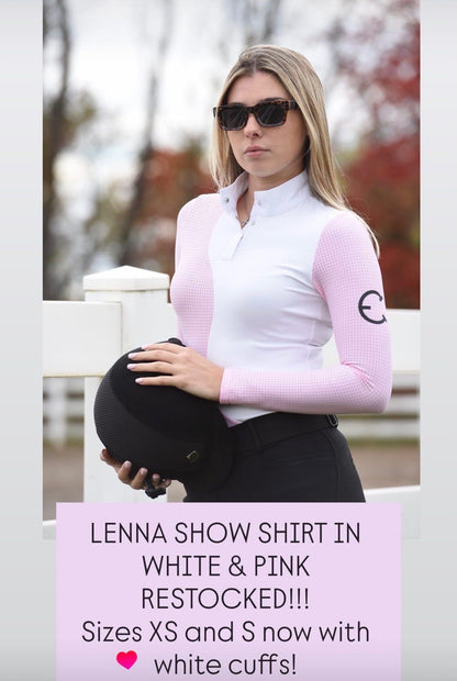 EquestrianClub Training Shirt EquestrianClub- Lenna Show Top (White/Pink) equestrian team apparel online tack store mobile tack store custom farm apparel custom show stable clothing equestrian lifestyle horse show clothing riding clothes EquestrianClub- Lenna Show Top (White/Pink) horses equestrian tack store