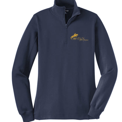 Equestrian Team Apparel Joyeux Show Stables Ladies 1/4 Zip pullover equestrian team apparel online tack store mobile tack store custom farm apparel custom show stable clothing equestrian lifestyle horse show clothing riding clothes horses equestrian tack store