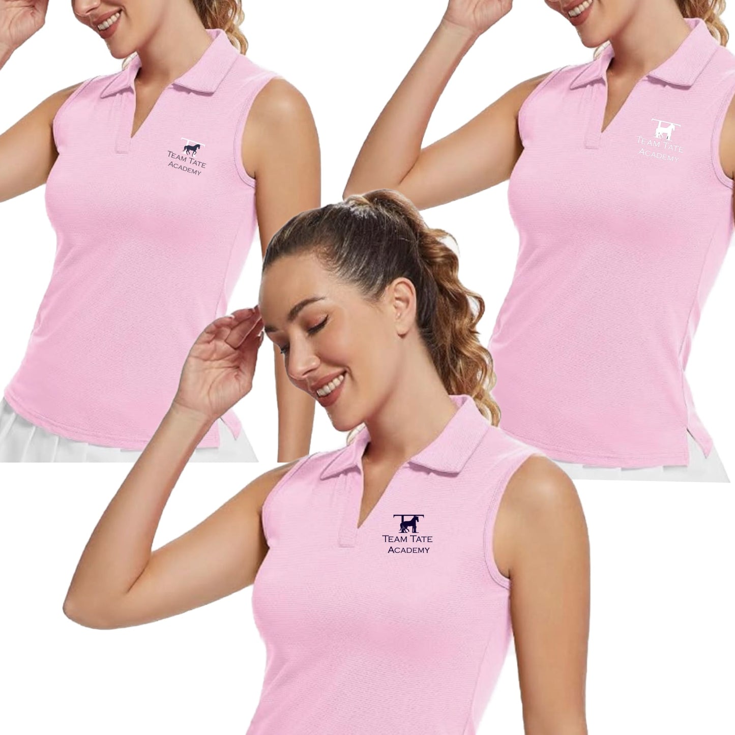 Equestrian Team Apparel Custom Team Shirts Team Tate- Sleeveless Polo Shirt equestrian team apparel online tack store mobile tack store custom farm apparel custom show stable clothing equestrian lifestyle horse show clothing riding clothes Team Tate- Sleeveless Polo Shirt horses equestrian tack store