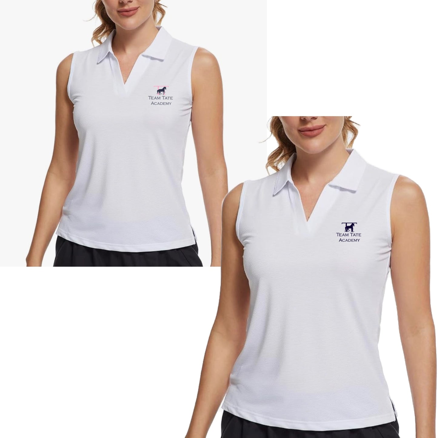 Equestrian Team Apparel Custom Team Shirts Team Tate- Sleeveless Polo Shirt equestrian team apparel online tack store mobile tack store custom farm apparel custom show stable clothing equestrian lifestyle horse show clothing riding clothes Team Tate- Sleeveless Polo Shirt horses equestrian tack store