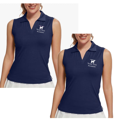 Equestrian Team Apparel Custom Team Shirts Team Tate- Sleeveless Polo Shirt equestrian team apparel online tack store mobile tack store custom farm apparel custom show stable clothing equestrian lifestyle horse show clothing riding clothes Team Tate- Sleeveless Polo Shirt horses equestrian tack store