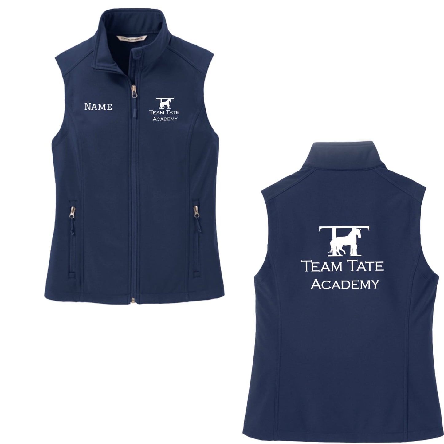 Equestrian Team Apparel Custom Vests Navy Blue / XS / White Team Tate- Shell Vest equestrian team apparel online tack store mobile tack store custom farm apparel custom show stable clothing equestrian lifestyle horse show clothing riding clothes Team Tate- Shell Vest horses equestrian tack store