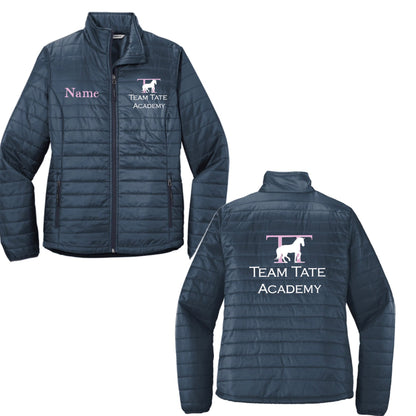 Equestrian Team Apparel Custom Vests Navy Blue / XS / White Team Tate- Puffy Jacket equestrian team apparel online tack store mobile tack store custom farm apparel custom show stable clothing equestrian lifestyle horse show clothing riding clothes Team Tate- Puffy Jacket horses equestrian tack store