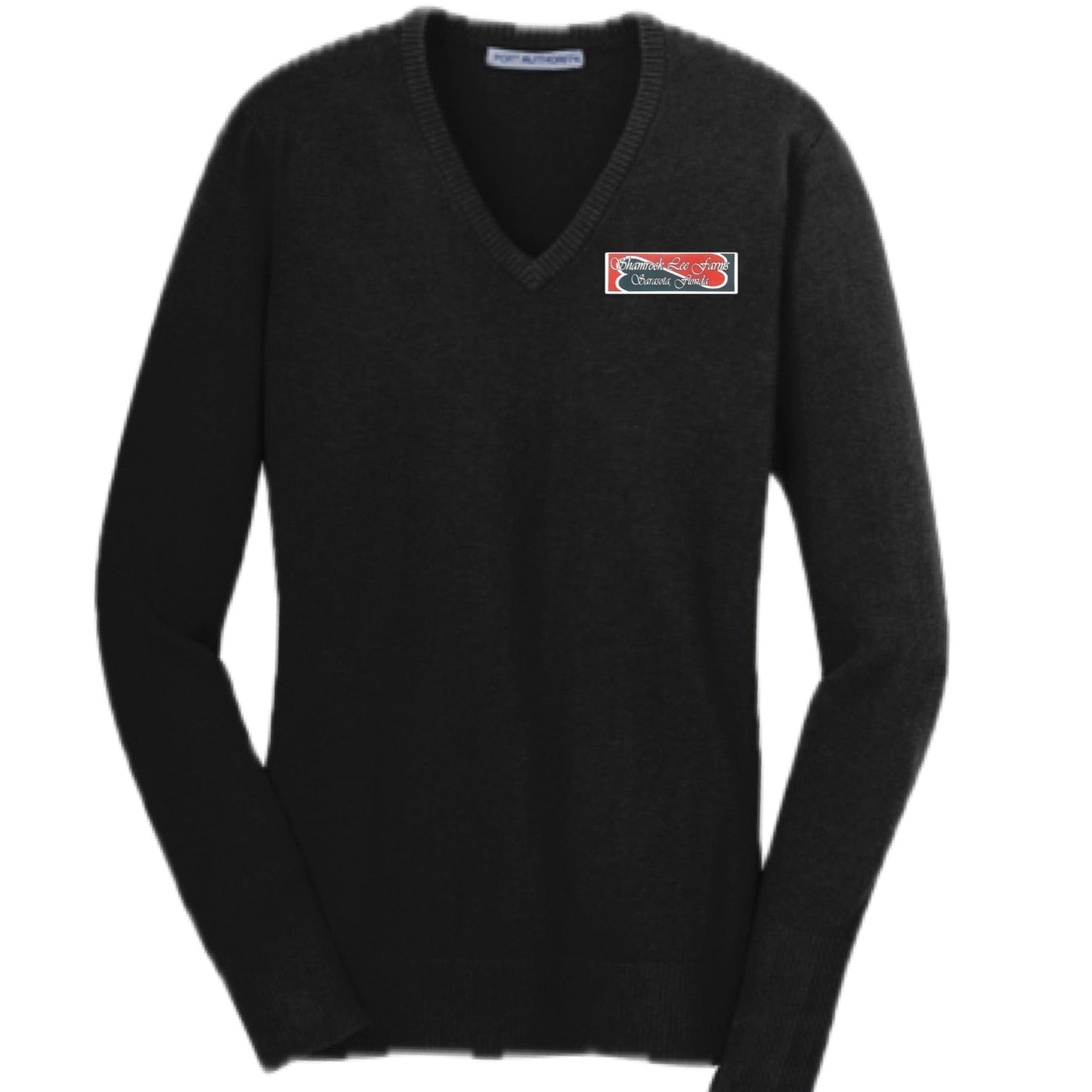 Equestrian Team Apparel Black / XS Shamrock Lee Farm V Neck Sweater equestrian team apparel online tack store mobile tack store custom farm apparel custom show stable clothing equestrian lifestyle horse show clothing riding clothes horses equestrian tack store