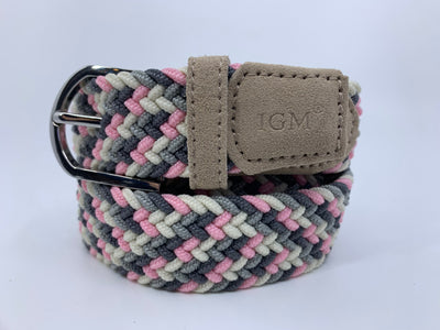 Rather Lucky Belts Gray/Pink/White Mix Rather Lucky- Braided Belt XS Youth equestrian team apparel online tack store mobile tack store custom farm apparel custom show stable clothing equestrian lifestyle horse show clothing riding clothes horses equestrian tack store