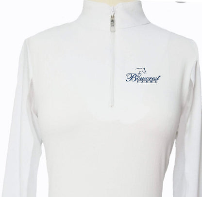 Equestrian Team Apparel White / XS / Ladies Bowcrest Farms - Sun Shirts (ladies/youth) equestrian team apparel online tack store mobile tack store custom farm apparel custom show stable clothing equestrian lifestyle horse show clothing riding clothes Bowcrest Farms - Sun Shirts (ladies/youth) horses equestrian tack store