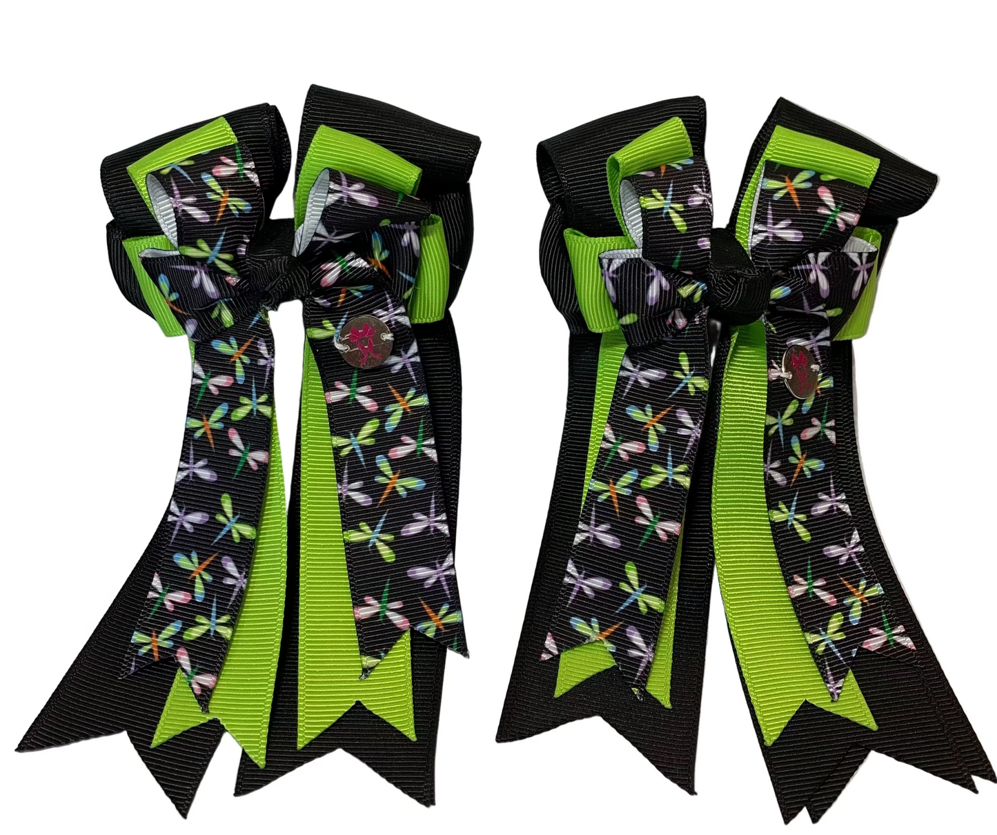 PonyTail Bows 3" Tails PonyTail Bows- Dragonfly Green equestrian team apparel online tack store mobile tack store custom farm apparel custom show stable clothing equestrian lifestyle horse show clothing riding clothes PonyTail Bows | Equestrian Hair Accessories horses equestrian tack store