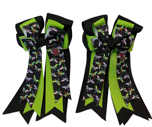 PonyTail Bows 3" Tails PonyTail Bows- Dragonfly Green equestrian team apparel online tack store mobile tack store custom farm apparel custom show stable clothing equestrian lifestyle horse show clothing riding clothes PonyTail Bows | Equestrian Hair Accessories horses equestrian tack store