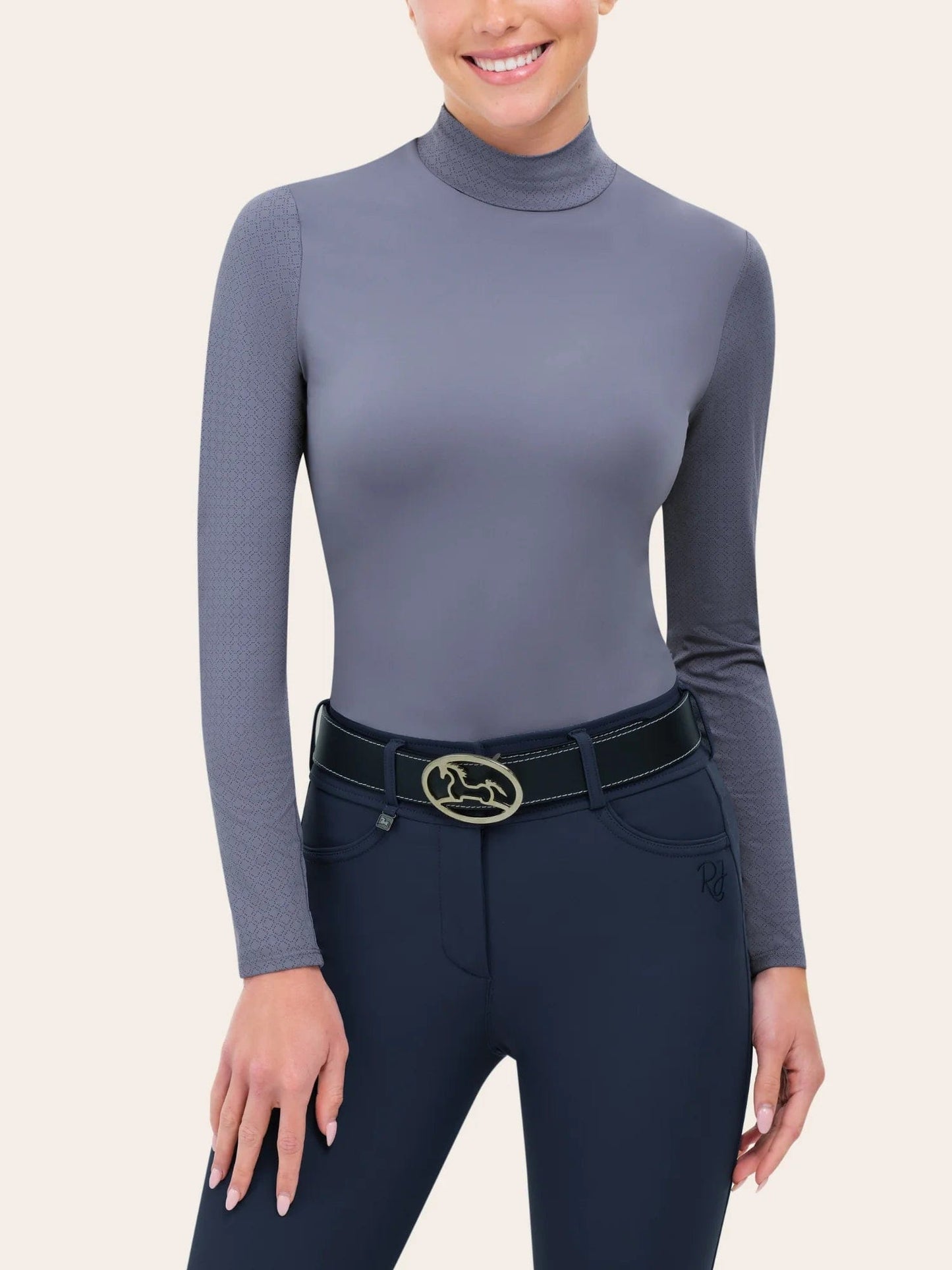 RJ Classics Sunshirt RJ Classics- Jemma Mock Neck Shirt equestrian team apparel online tack store mobile tack store custom farm apparel custom show stable clothing equestrian lifestyle horse show clothing riding clothes RJ Classics- Jemma Mock Neck Shirt horses equestrian tack store