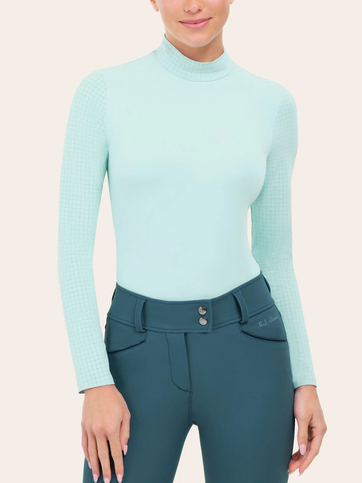 RJ Classics Sunshirt RJ Classics- Jemma Mock Neck Shirt equestrian team apparel online tack store mobile tack store custom farm apparel custom show stable clothing equestrian lifestyle horse show clothing riding clothes RJ Classics- Jemma Mock Neck Shirt horses equestrian tack store