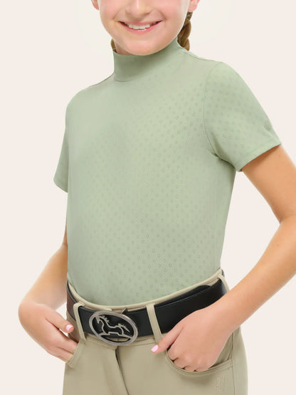 RJ Classics Youth Schooling Shirt S / Honeydew RJ Classics- Jodi Jr Mock Neck equestrian team apparel online tack store mobile tack store custom farm apparel custom show stable clothing equestrian lifestyle horse show clothing riding clothes RJ Classics- Jodi Jr Mock Neck horses equestrian tack store