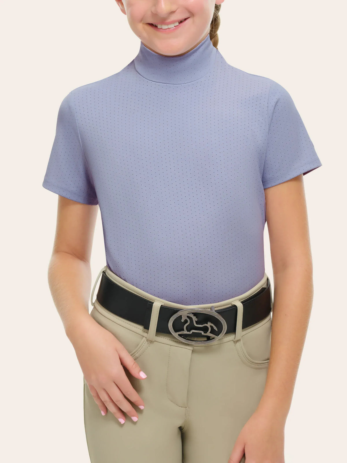 RJ Classics Youth Schooling Shirt S / Icelandic Blue RJ Classics- Jodi Jr Mock Neck equestrian team apparel online tack store mobile tack store custom farm apparel custom show stable clothing equestrian lifestyle horse show clothing riding clothes RJ Classics- Jodi Jr Mock Neck horses equestrian tack store