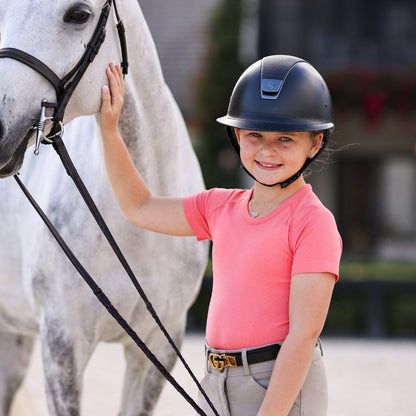 TKEQ Youth Shirt TKEQ- Kennedy Seamless Short Sleeve Shirt- Mini (Juicy) equestrian team apparel online tack store mobile tack store custom farm apparel custom show stable clothing equestrian lifestyle horse show clothing riding clothes TKEQ- Kennedy Seamless Short Sleeve Shirt- Mini (Juicy) horses equestrian tack store