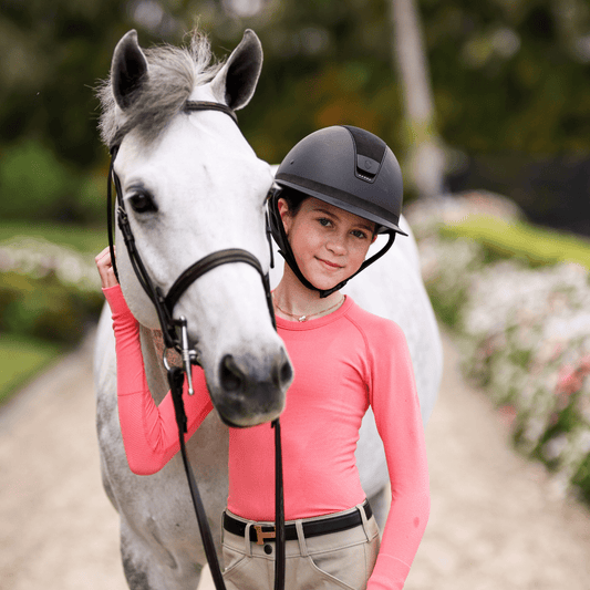 TKEQ Youth Shirt TKEQ- Kennedy Seamless Long Sleeve Shirt- Mini (Juicy) equestrian team apparel online tack store mobile tack store custom farm apparel custom show stable clothing equestrian lifestyle horse show clothing riding clothes TKEQ- Kennedy Seamless Long Sleeve Shirt- Mini (Juicy) horses equestrian tack store