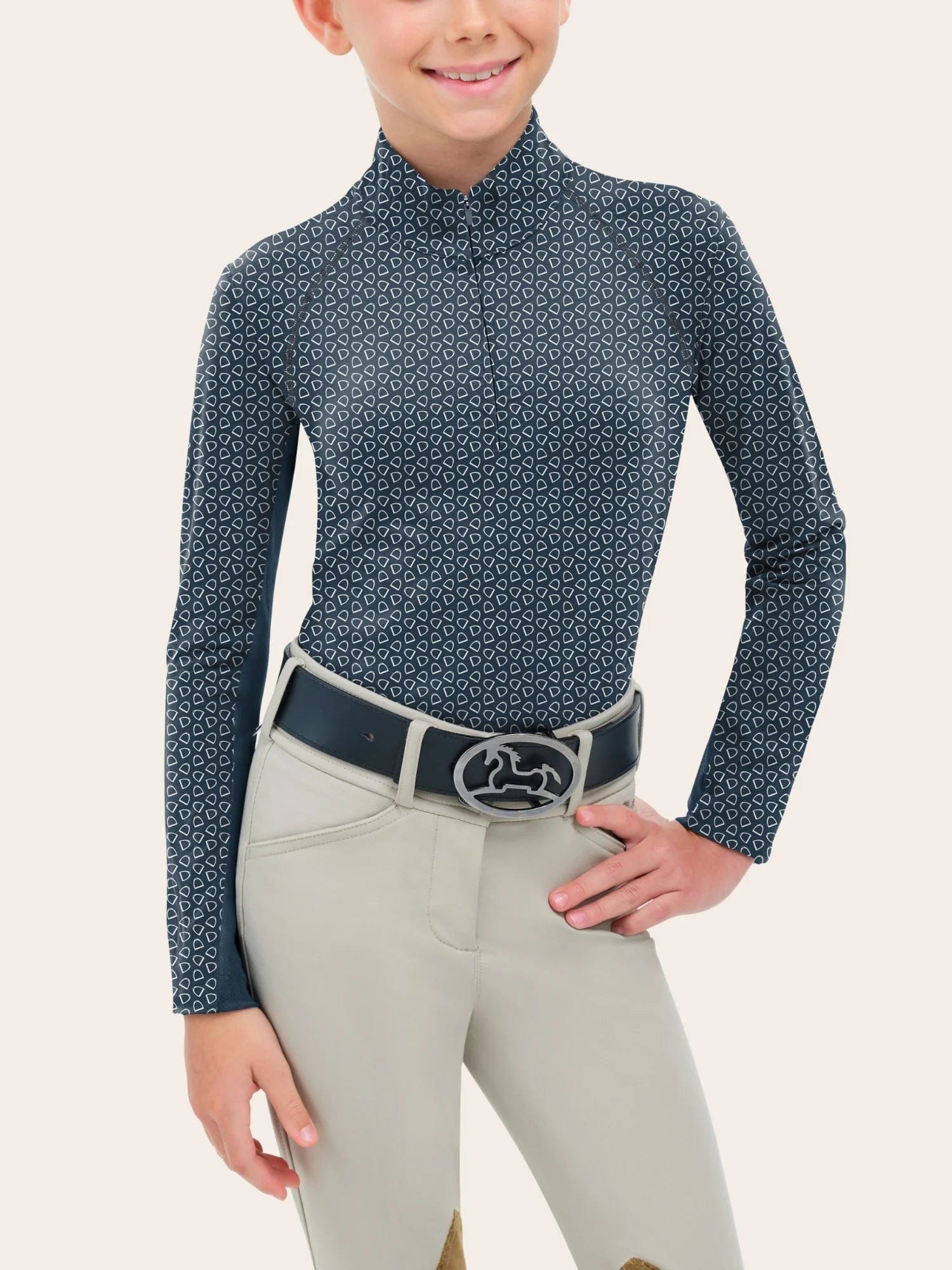 RJ Classics Training Shirt S / Stirrups (Navy) RJ Classics- Libby Jr Sun Shirt equestrian team apparel online tack store mobile tack store custom farm apparel custom show stable clothing equestrian lifestyle horse show clothing riding clothes RJ Classics- Libby Jr Sun Shirt horses equestrian tack store