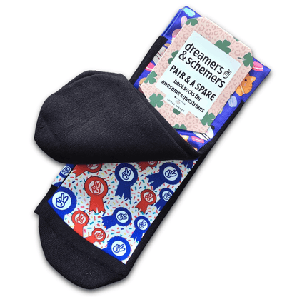 dreamers & schemers Boot Sock Dreamers & Schemers- Mac Attack (Youth) equestrian team apparel online tack store mobile tack store custom farm apparel custom show stable clothing equestrian lifestyle horse show clothing riding clothes Unicorns & Fluffy Clouds Horse Riding  Boot Socks horses equestrian tack store