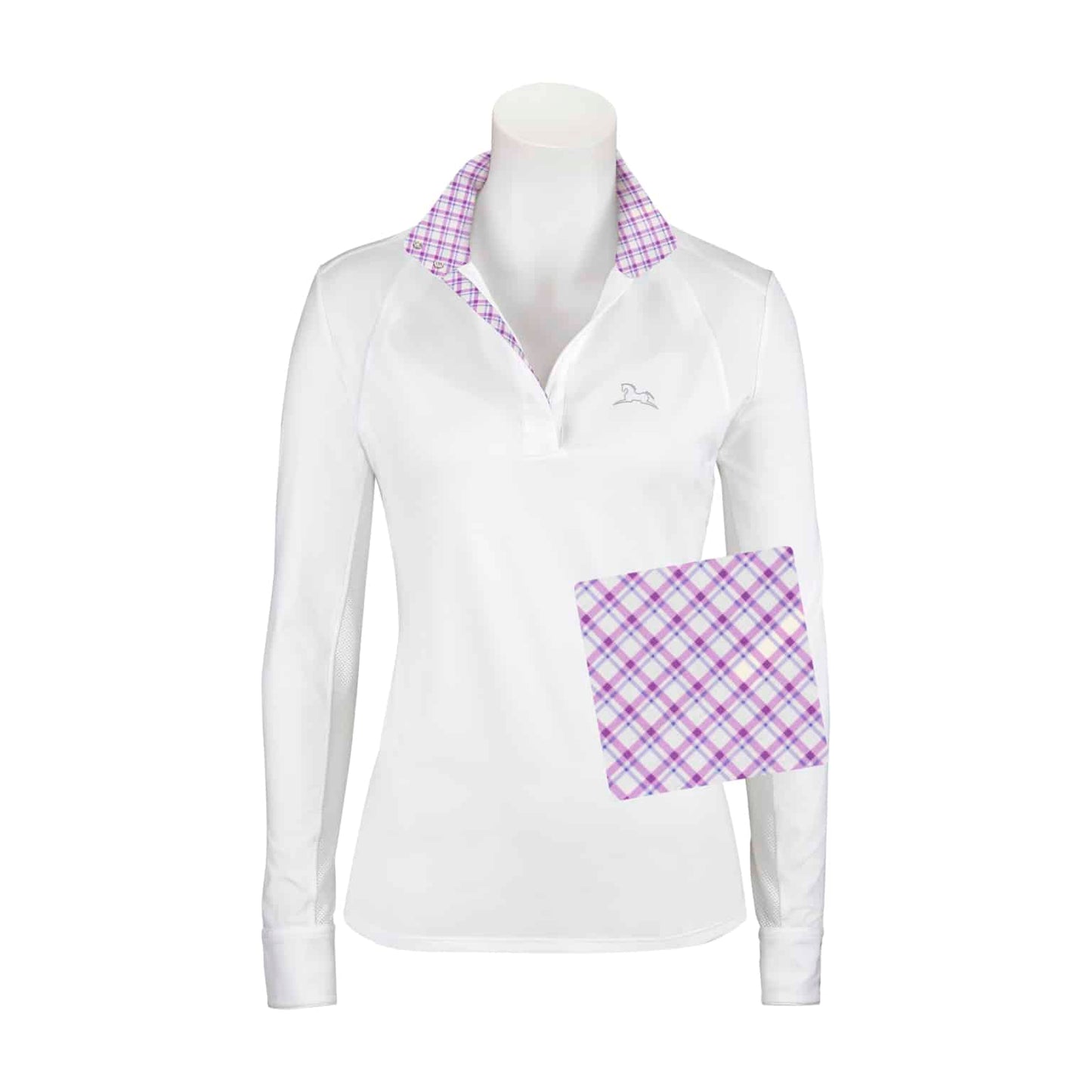 RJ Classics women's show shirt Orchid Plaid RJ Classics- Maddie Show Shirt (XXL) equestrian team apparel online tack store mobile tack store custom farm apparel custom show stable clothing equestrian lifestyle horse show clothing riding clothes RJ Classics- Maddie Show Shirt (XXL) horses equestrian tack store