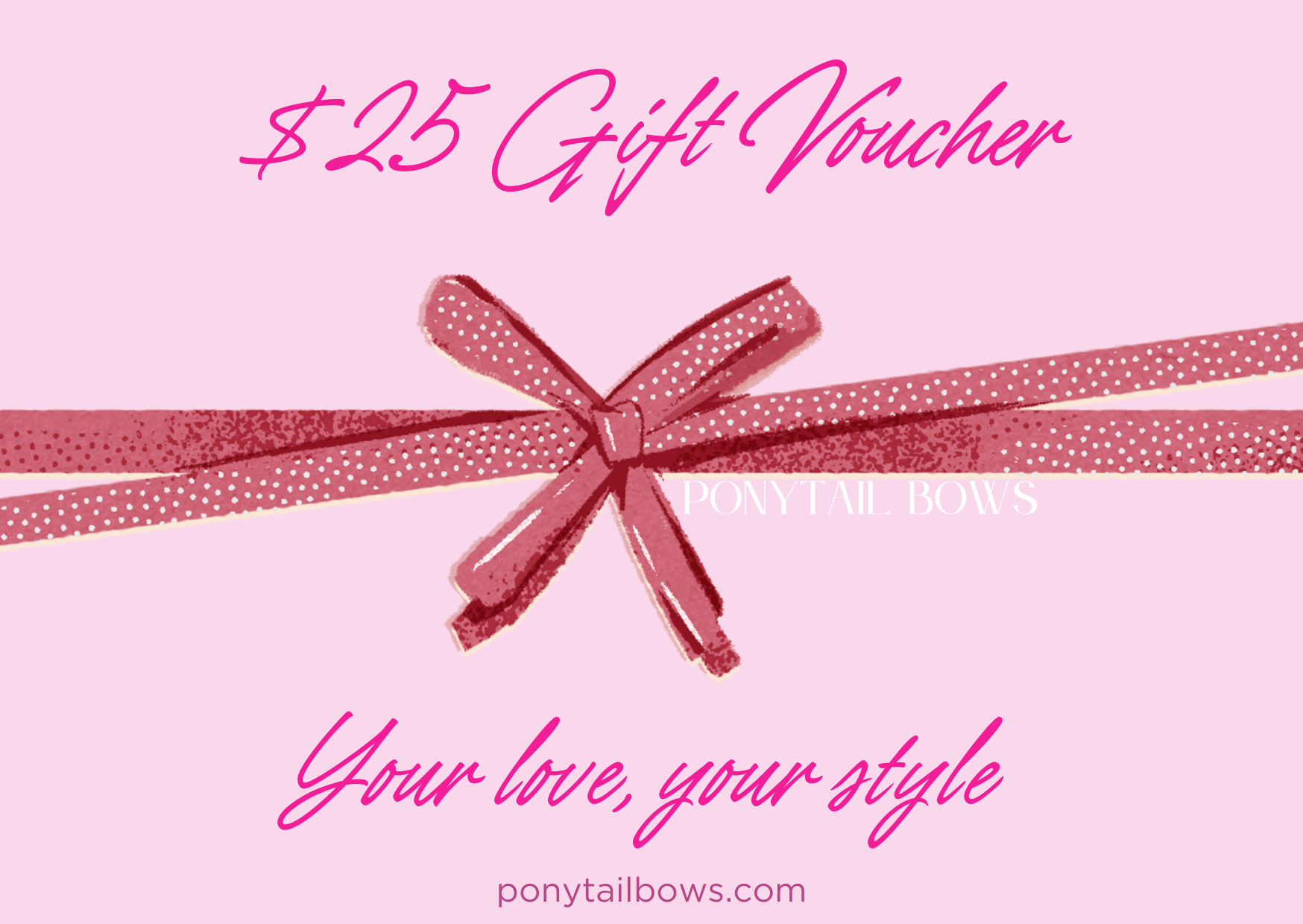 Ponytail Bows Online $25.00 PTB Gift Card - $25 equestrian team apparel online tack store mobile tack store custom farm apparel custom show stable clothing equestrian lifestyle horse show clothing riding clothes PTB Gift Card - $25 horses equestrian tack store