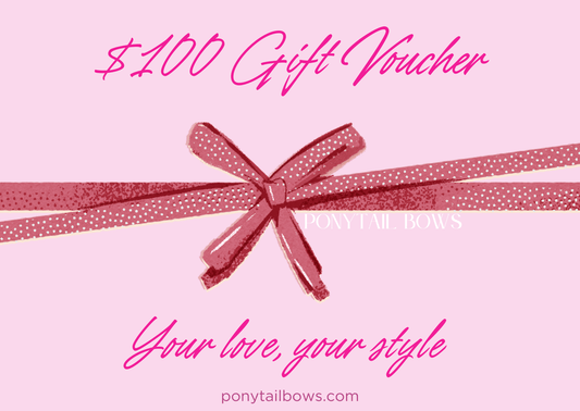 Ponytail Bows Online $100 PTB Gift Card - $100 equestrian team apparel online tack store mobile tack store custom farm apparel custom show stable clothing equestrian lifestyle horse show clothing riding clothes PTB Gift Card - $100 horses equestrian tack store
