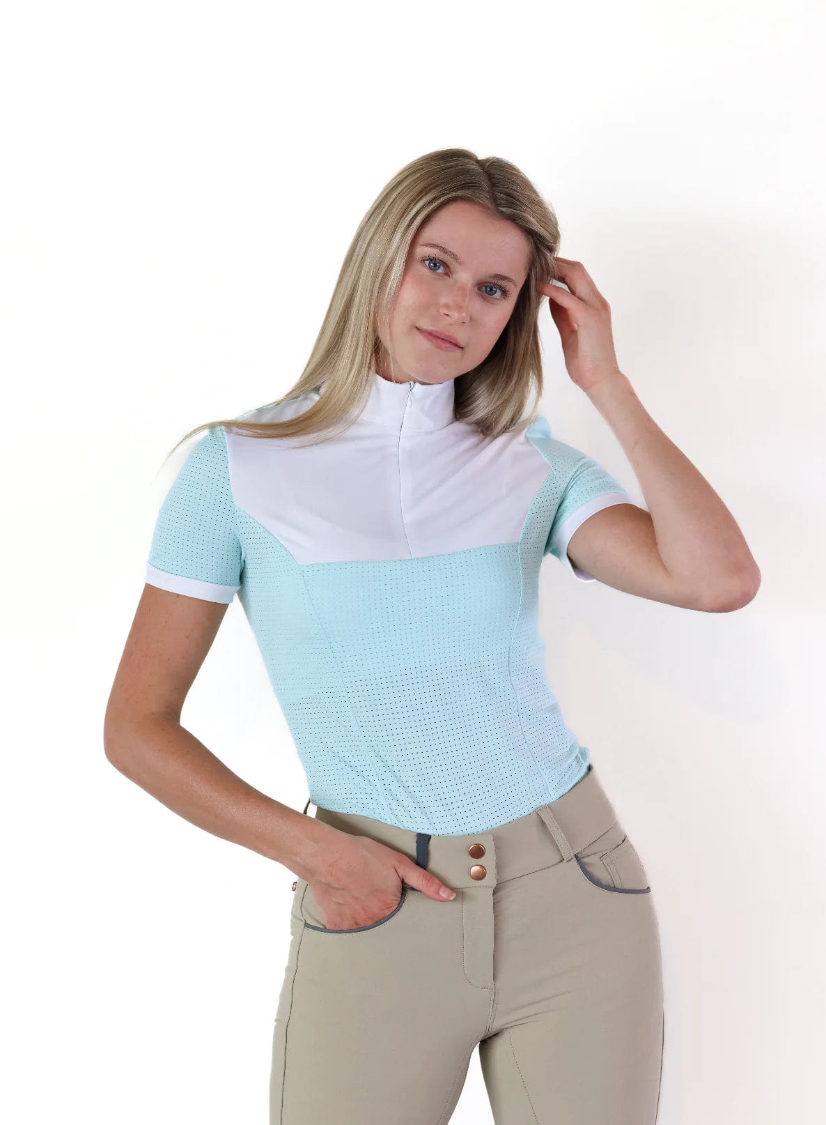 Equisite Elements of Style clothing XS / Skylight Equisite Elements- Genevieve Show Shirt equestrian team apparel online tack store mobile tack store custom farm apparel custom show stable clothing equestrian lifestyle horse show clothing riding clothes horses equestrian tack store