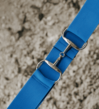 Novella Equestrian Belts Blue Ribbon (Silver Buckle) Novella Equestrian- Snaffle Bit Stretch Belt (2") equestrian team apparel online tack store mobile tack store custom farm apparel custom show stable clothing equestrian lifestyle horse show clothing riding clothes Novella Equestrian- Snaffle Bit Stretch Belt (2") horses equestrian tack store