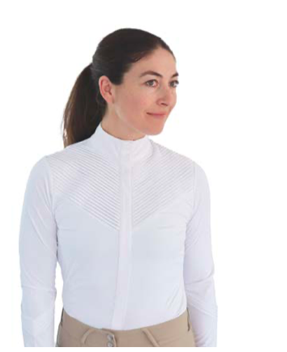 Hannah Childs Show Shirt White / XS Hannah Childs- Ellie Show Shirt (Long Sleeve) equestrian team apparel online tack store mobile tack store custom farm apparel custom show stable clothing equestrian lifestyle horse show clothing riding clothes Hannah Childs- Ellie Show Shirt (Long Sleeve) horses equestrian tack store