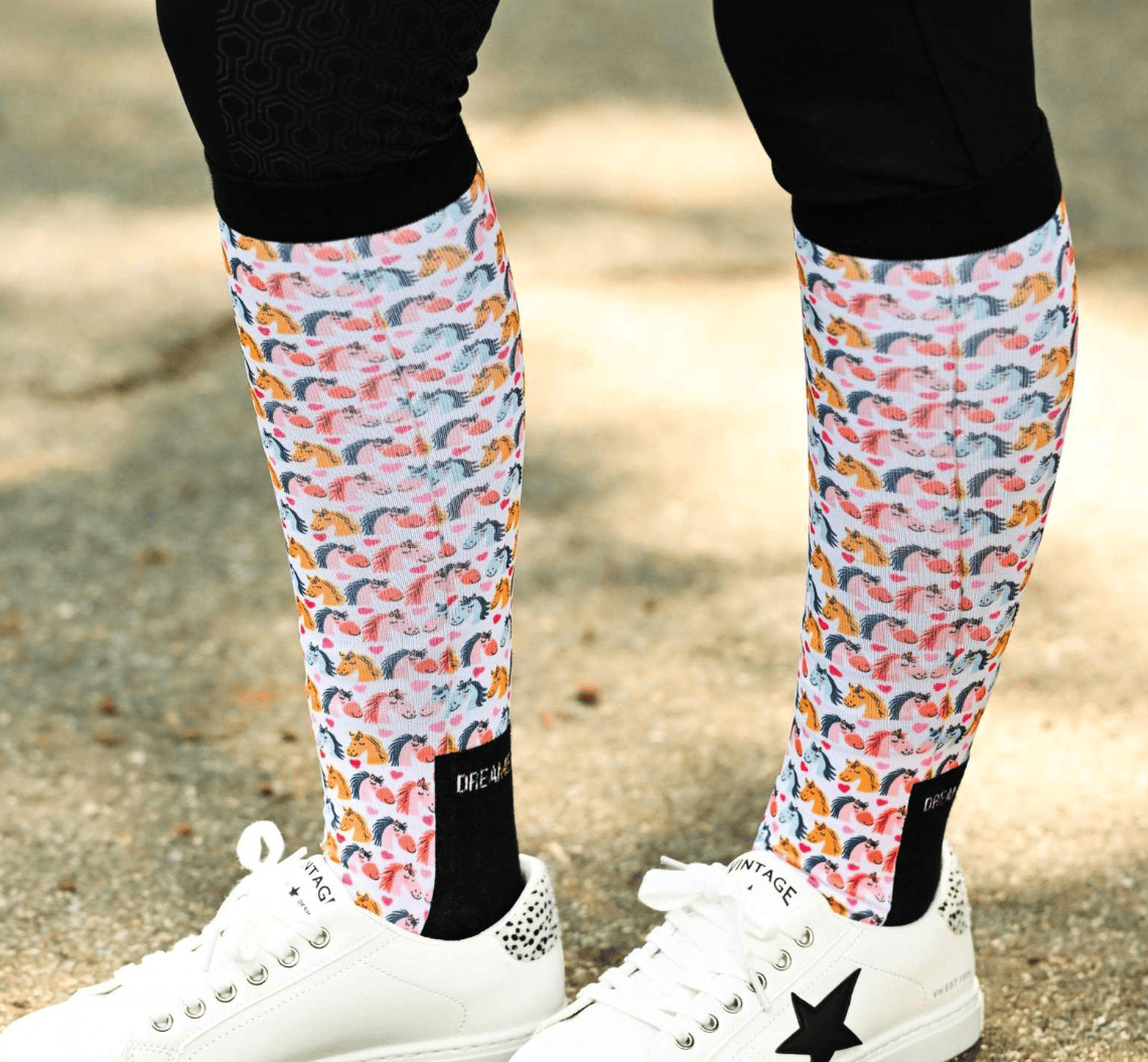 dreamers & schemers Boot Sock Dreamers & Schemers-  Horsing Around Pair & a Spare equestrian team apparel online tack store mobile tack store custom farm apparel custom show stable clothing equestrian lifestyle horse show clothing riding clothes Unicorns & Fluffy Clouds Horse Riding  Boot Socks horses equestrian tack store