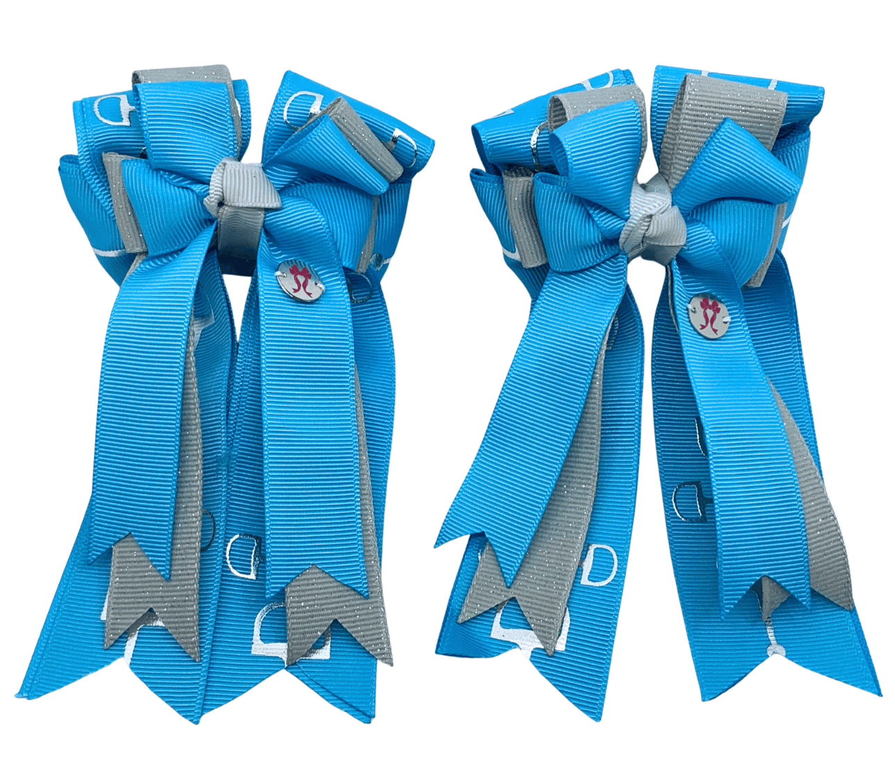 Ponytail Bows Online 3" Tails PonyTail Bows- Fountain Blue Grey Bits equestrian team apparel online tack store mobile tack store custom farm apparel custom show stable clothing equestrian lifestyle horse show clothing riding clothes PonyTail Bows- Fountain Blue Grey Bits horses equestrian tack store