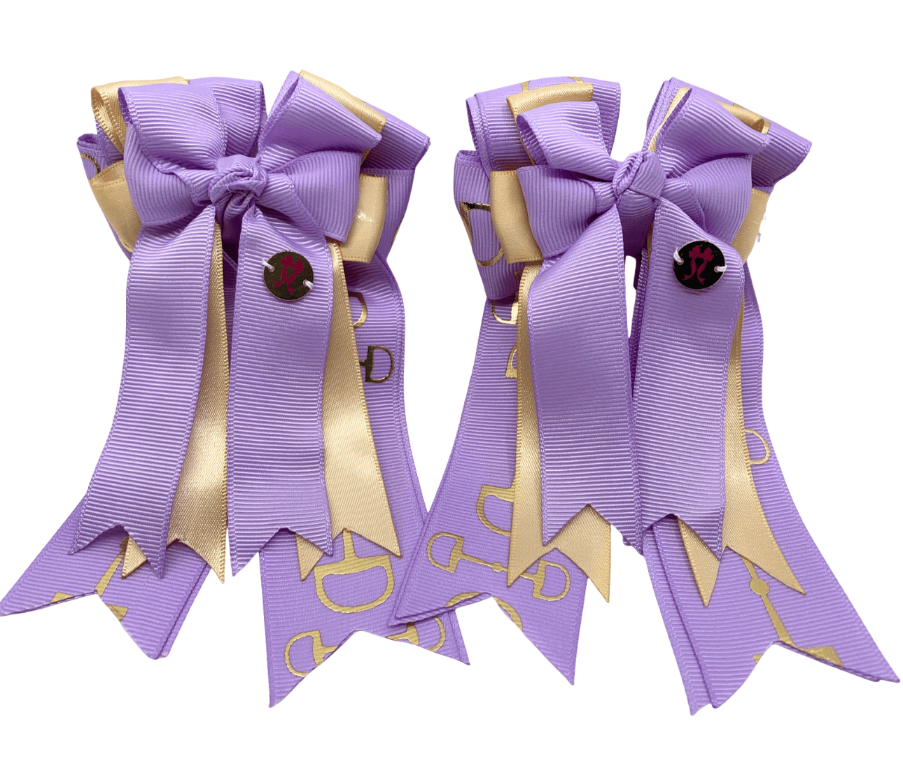 Ponytail Bows Online 3" Tails PonyTail Bows-Lavender/Gold Bits equestrian team apparel online tack store mobile tack store custom farm apparel custom show stable clothing equestrian lifestyle horse show clothing riding clothes PonyTail Bows-Lavender/Gold Bits horses equestrian tack store