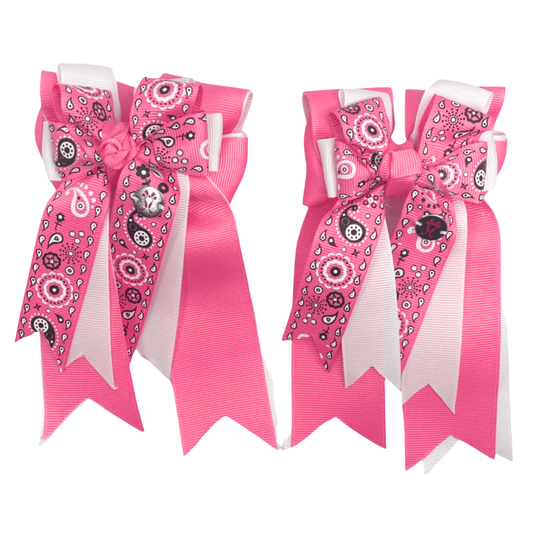 Ponytail Bows Online 3" Tails PonyTail Bows - Hot Pink Bandana equestrian team apparel online tack store mobile tack store custom farm apparel custom show stable clothing equestrian lifestyle horse show clothing riding clothes PonyTail Bows - Hot Pink Bandana horses equestrian tack store