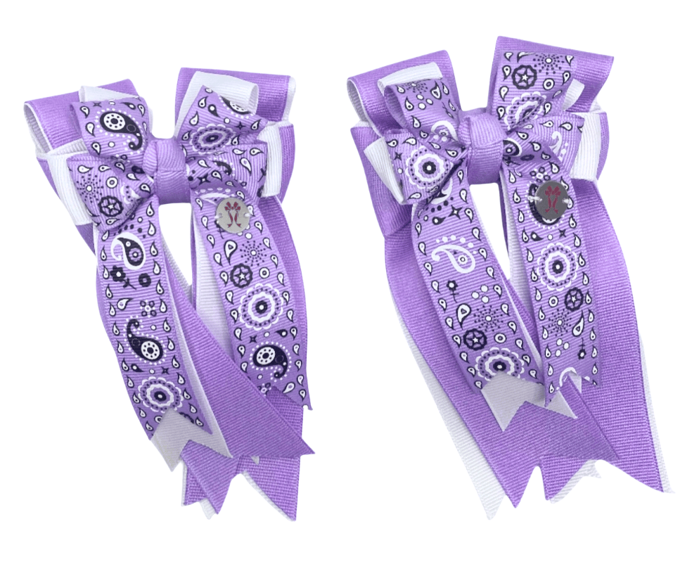 Ponytail Bows Online 3" Tails PonyTail Bows- Purple Bandana equestrian team apparel online tack store mobile tack store custom farm apparel custom show stable clothing equestrian lifestyle horse show clothing riding clothes PonyTail Bows- Purple Bandana horses equestrian tack store