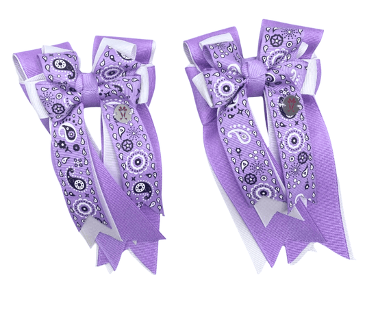 Ponytail Bows Online 3" Tails PonyTail Bows- Purple Bandana equestrian team apparel online tack store mobile tack store custom farm apparel custom show stable clothing equestrian lifestyle horse show clothing riding clothes PonyTail Bows- Purple Bandana horses equestrian tack store