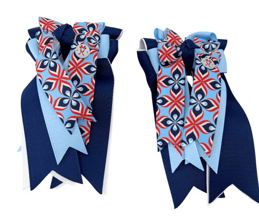 Ponytail Bows Online 3" Tails Flower Power PonyTail Bows equestrian team apparel online tack store mobile tack store custom farm apparel custom show stable clothing equestrian lifestyle horse show clothing riding clothes Flower Power PonyTail Bows horses equestrian tack store