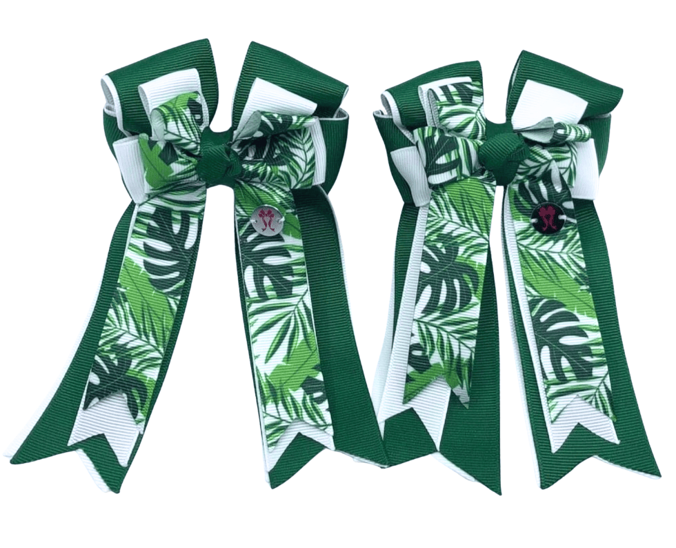 Ponytail Bows Online 3" Tails Palm Trees PonyTail Bows equestrian team apparel online tack store mobile tack store custom farm apparel custom show stable clothing equestrian lifestyle horse show clothing riding clothes Palm Trees PonyTail Bows horses equestrian tack store