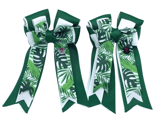 Ponytail Bows Online 3" Tails Palm Trees PonyTail Bows equestrian team apparel online tack store mobile tack store custom farm apparel custom show stable clothing equestrian lifestyle horse show clothing riding clothes Palm Trees PonyTail Bows horses equestrian tack store