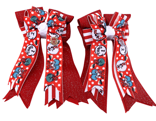 Ponytail Bows Online 3" Tails PonyTail Bows- Thing 1 & Thing 2 equestrian team apparel online tack store mobile tack store custom farm apparel custom show stable clothing equestrian lifestyle horse show clothing riding clothes PonyTail Bows- Thing 1 & Thing 2 horses equestrian tack store