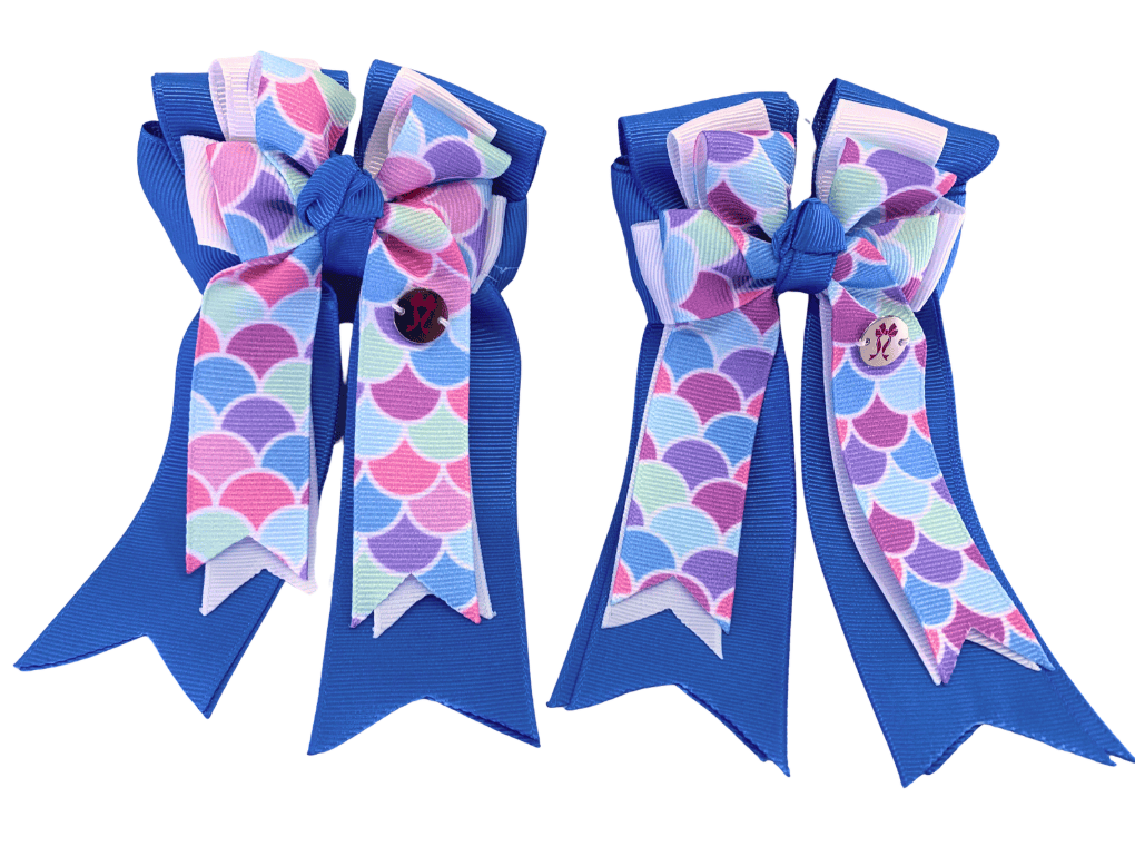Ponytail Bows Online 3" Tails PonyTail Bows- Mermaid Ocean equestrian team apparel online tack store mobile tack store custom farm apparel custom show stable clothing equestrian lifestyle horse show clothing riding clothes PonyTail Bows- Mermaid Ocean horses equestrian tack store