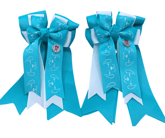 Ponytail Bows Online 3" Tails PonyTail Bows- Light Blue Puppies equestrian team apparel online tack store mobile tack store custom farm apparel custom show stable clothing equestrian lifestyle horse show clothing riding clothes PonyTail Bows- Light Blue Puppies horses equestrian tack store
