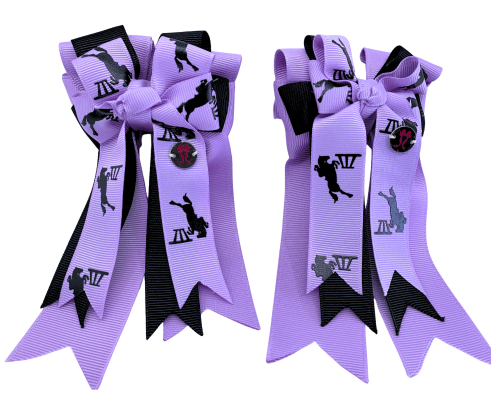 Ponytail Bows Online 3" Tails PonyTail Bows- Show Jumping Lavender equestrian team apparel online tack store mobile tack store custom farm apparel custom show stable clothing equestrian lifestyle horse show clothing riding clothes PonyTail Bows- Show Jumping Lavender horses equestrian tack store