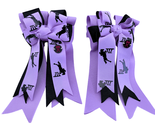 Ponytail Bows Online 3" Tails PonyTail Bows- Show Jumping Lavender equestrian team apparel online tack store mobile tack store custom farm apparel custom show stable clothing equestrian lifestyle horse show clothing riding clothes PonyTail Bows- Show Jumping Lavender horses equestrian tack store