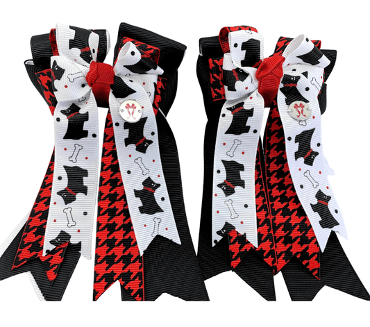 Ponytail Bows Online 3" Tails PonyTail Bows- Scottie Dogs equestrian team apparel online tack store mobile tack store custom farm apparel custom show stable clothing equestrian lifestyle horse show clothing riding clothes PonyTail Bows- Scottie Dogs horses equestrian tack store