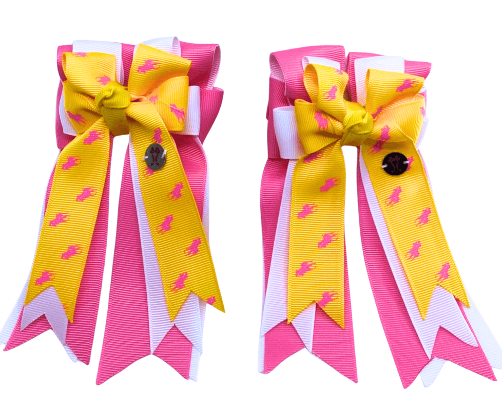 Ponytail Bows Online 3" Tails Polo Ponies-Yellow PonyTail Bows equestrian team apparel online tack store mobile tack store custom farm apparel custom show stable clothing equestrian lifestyle horse show clothing riding clothes Polo Ponies-Yellow PonyTail Bows horses equestrian tack store
