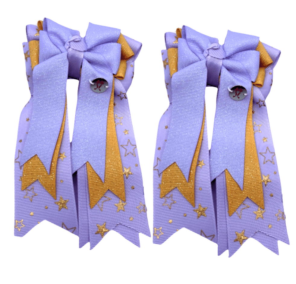 Ponytail Bows Online 3" Tails PonyTail Bows- Starry Night (Lavender) equestrian team apparel online tack store mobile tack store custom farm apparel custom show stable clothing equestrian lifestyle horse show clothing riding clothes PonyTail Bows- Starry Night (Lavender) horses equestrian tack store