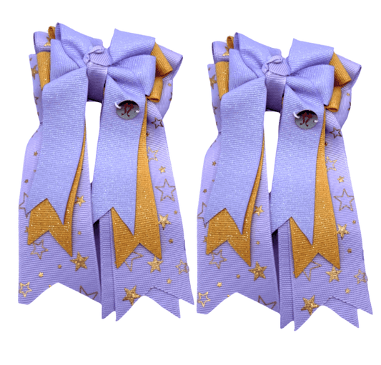 Ponytail Bows Online 3" Tails PonyTail Bows- Starry Night (Lavender) equestrian team apparel online tack store mobile tack store custom farm apparel custom show stable clothing equestrian lifestyle horse show clothing riding clothes PonyTail Bows- Starry Night (Lavender) horses equestrian tack store