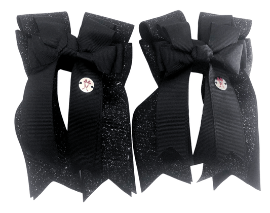 Ponytail Bows Online 3" Tails Black Solid PonyTail Bows equestrian team apparel online tack store mobile tack store custom farm apparel custom show stable clothing equestrian lifestyle horse show clothing riding clothes Black Solid PonyTail Bows horses equestrian tack store