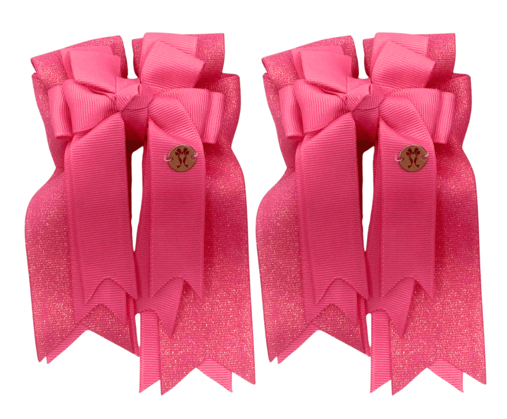 Ponytail Bows Online 3" Tails Hot Pink Solid PonyTail Bows equestrian team apparel online tack store mobile tack store custom farm apparel custom show stable clothing equestrian lifestyle horse show clothing riding clothes Hot Pink Solid PonyTail Bows horses equestrian tack store
