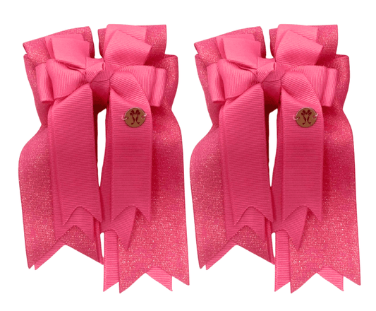 Ponytail Bows Online 3" Tails Hot Pink Solid PonyTail Bows equestrian team apparel online tack store mobile tack store custom farm apparel custom show stable clothing equestrian lifestyle horse show clothing riding clothes Hot Pink Solid PonyTail Bows horses equestrian tack store