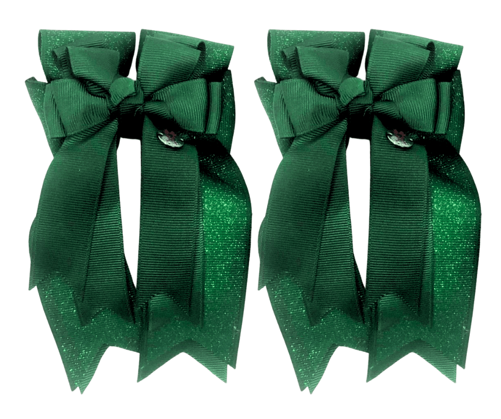 Ponytail Bows Online 3" Tails Hunter Green Solid PonyTail Bows equestrian team apparel online tack store mobile tack store custom farm apparel custom show stable clothing equestrian lifestyle horse show clothing riding clothes Hunter Green Solid PonyTail Bows horses equestrian tack store