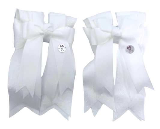 Ponytail Bows Online 3" Tails PonyTail Bows- Solid (White) equestrian team apparel online tack store mobile tack store custom farm apparel custom show stable clothing equestrian lifestyle horse show clothing riding clothes PonyTail Bows- Solid (White) horses equestrian tack store